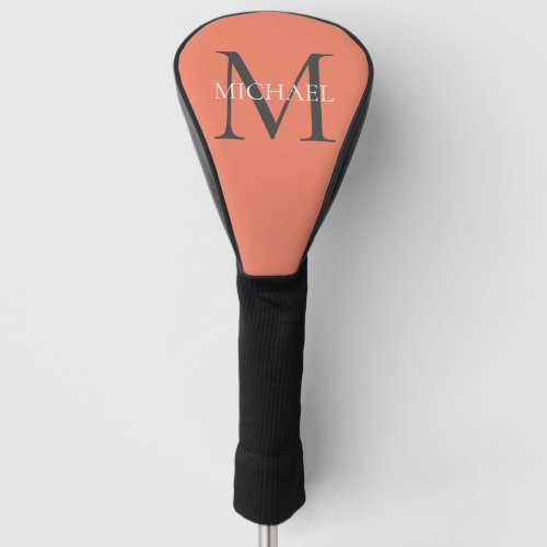 Personalized Monogram and Name Light Pink Golf Head Cover