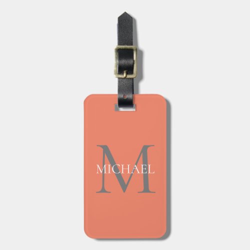 Personalized Monogram and Name Light Pink Luggage Tag