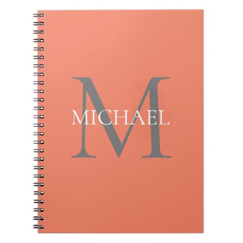 Personalized Monogram and Name Light Pink Notebook