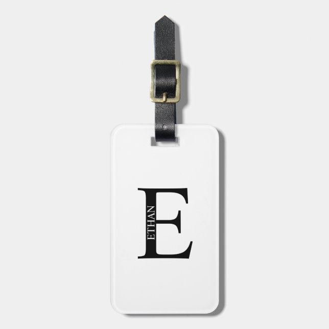 Personalized Monogram and Name Luggage Tag (Front Vertical)