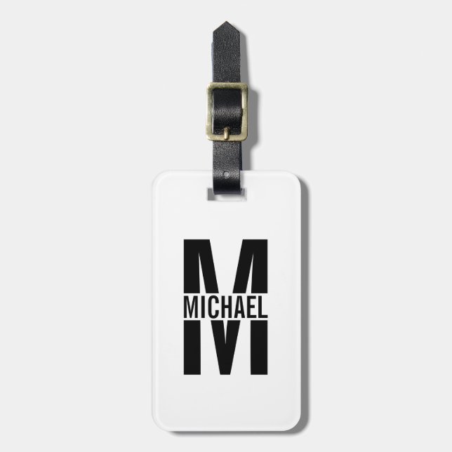 Personalized Monogram and Name Luggage Tag (Front Vertical)