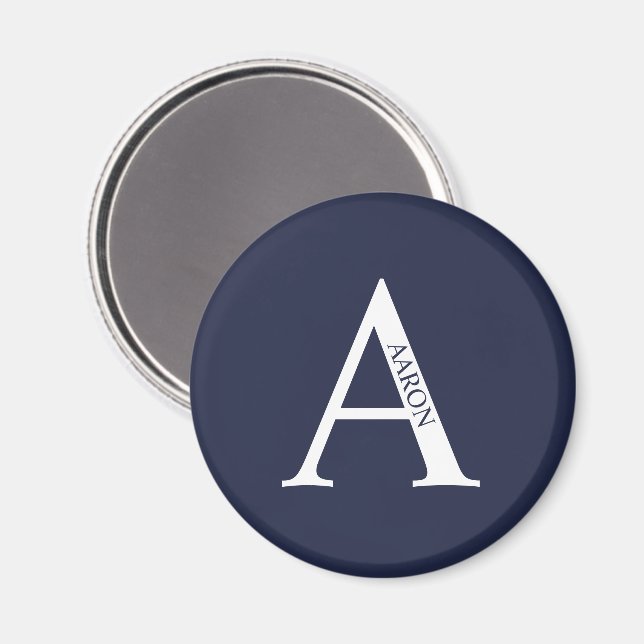 Personalized Monogram and Name Magnet (Front/Back)