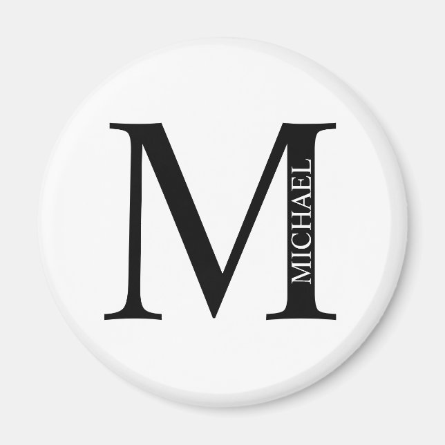 Personalized Monogram and Name Magnet (Front)