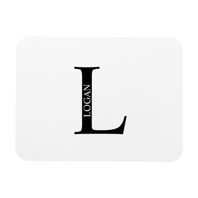 Personalized Monogram and Name Magnet (Horizontal)