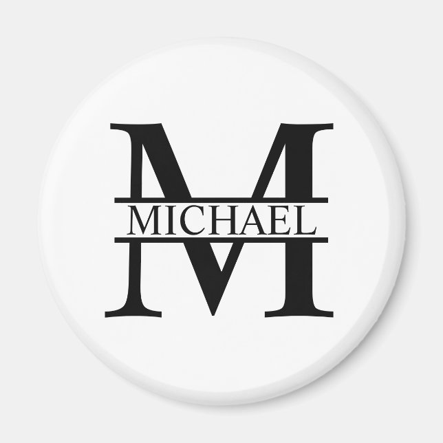 Personalized Monogram and Name Magnet (Front)