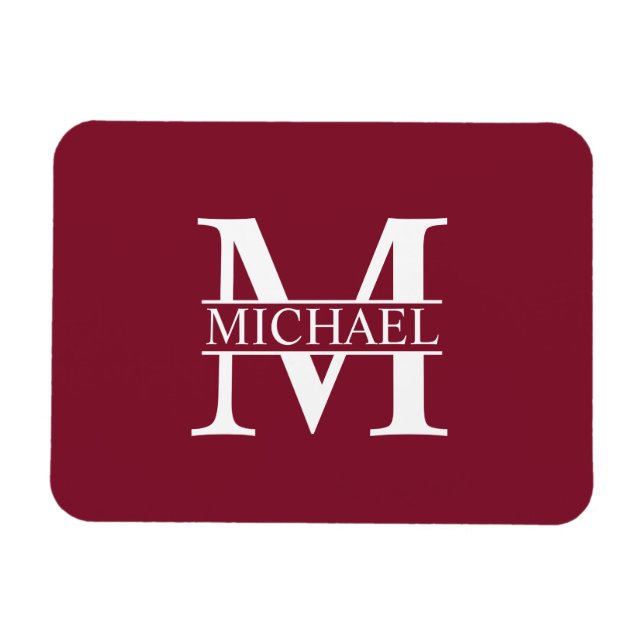 Personalized Monogram and Name Magnet (Horizontal)