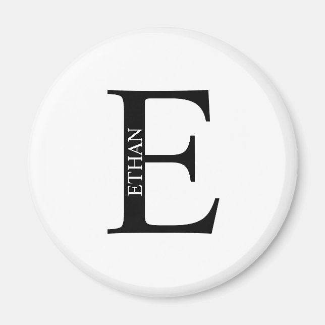 Personalized Monogram and Name Magnet (Front)