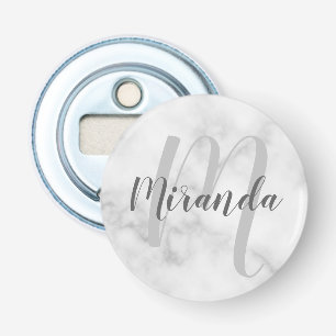 Personalized Monogram and Name Marble Bottle Opener