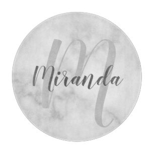 Personalized Monogram and Name Marble Cutting Board