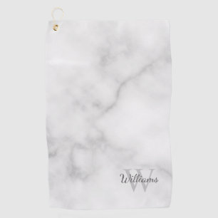 Personalized Monogram and Name Marble Look Golf Towel