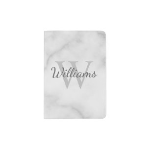 Personalized Monogram and Name Marble Look Passport Holder
