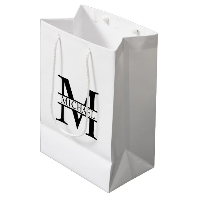 Personalized Monogram and Name Medium Gift Bag (Front Angled)