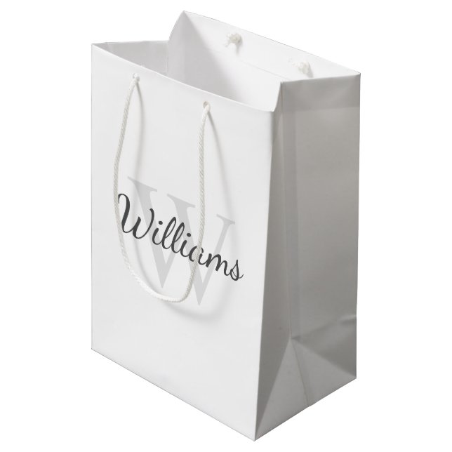 Personalized Monogram and Name Medium Gift Bag (Front Angled)