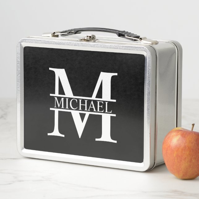 Personalized Monogram and Name Metal Lunch Box (In Situ)