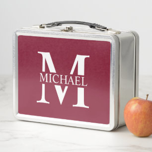 Personalized Monogram and Name Metal Lunch Box