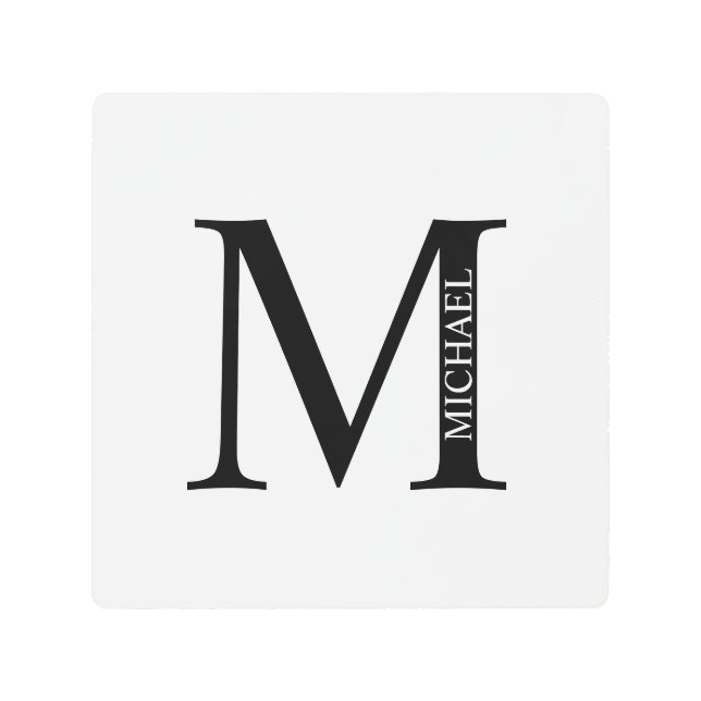 Personalized Monogram and Name Metal Print (Front)