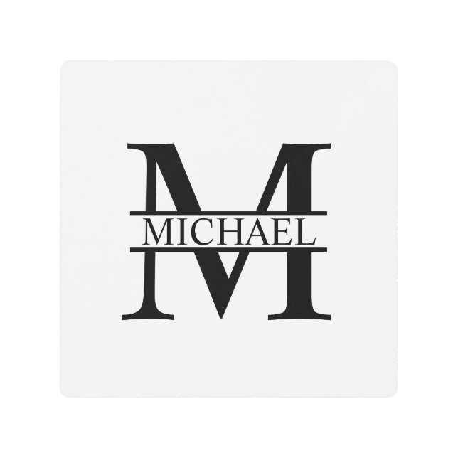 Personalized Monogram and Name Metal Print (Front)