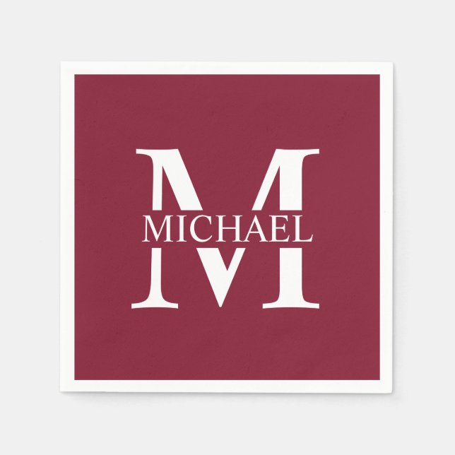 Personalized Monogram and Name Napkins (Front)