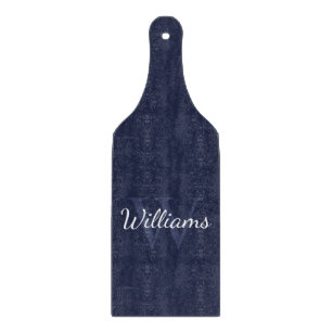 Personalized Monogram and Name Navy Blue Cutting Board