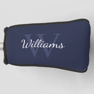 Personalized Monogram and Name Navy Blue Golf Head Cover