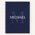Personalized Monogram and Name Navy Blue Notebook | Zazzle