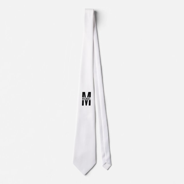 Personalized Monogram and Name Neck Tie (Front)