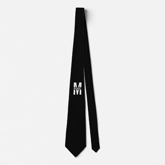 Personalized Monogram and Name Neck Tie (Front)