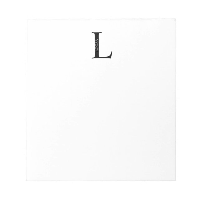 Personalized Monogram and Name Notepad (Front)