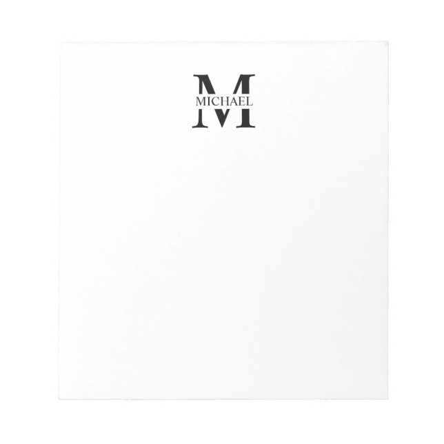 Personalized Monogram and Name Notepad (Front)