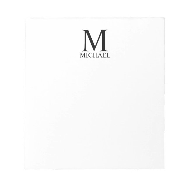 Personalized Monogram and Name Notepad (Front)
