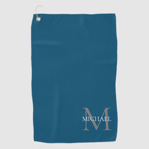 Personalized Monogram and Name Ocean Blue Golf Towel