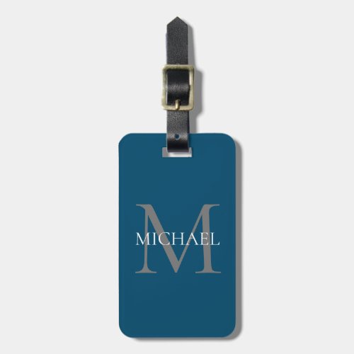 Personalized Monogram and Name Ocean Blue Luggage Tag