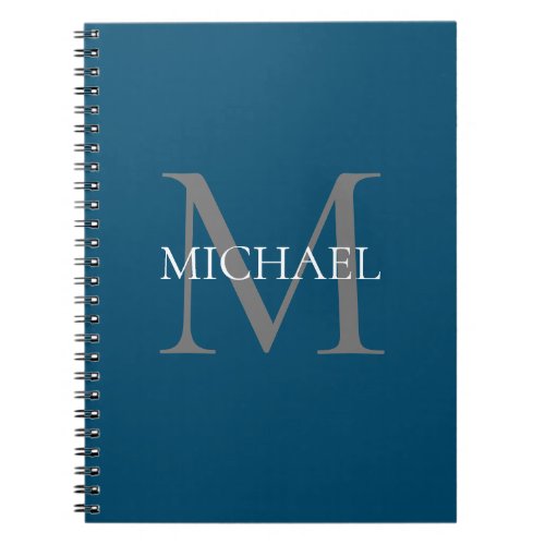 Personalized Monogram and Name Ocean Blue Notebook
