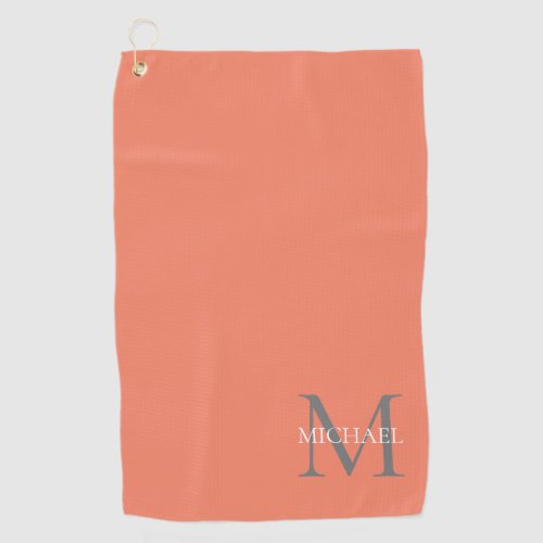 Personalized Monogram and Name Ocean Light Pink Golf Towel