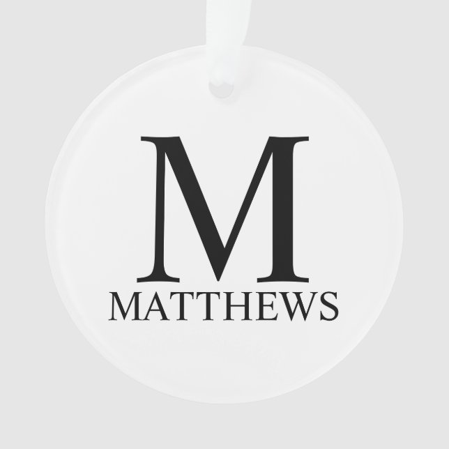 Personalized Monogram and Name Ornament (Front)
