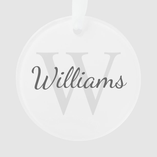 Personalized Monogram and Name Ornament (Front)