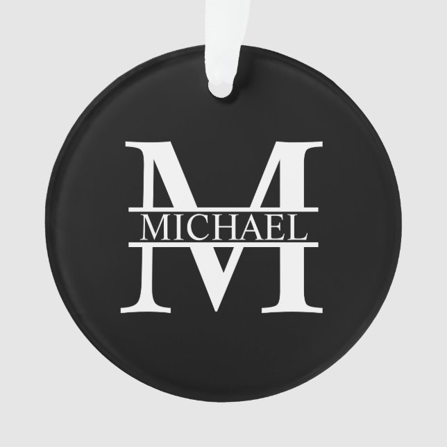 Personalized Monogram and Name Ornament (Front)
