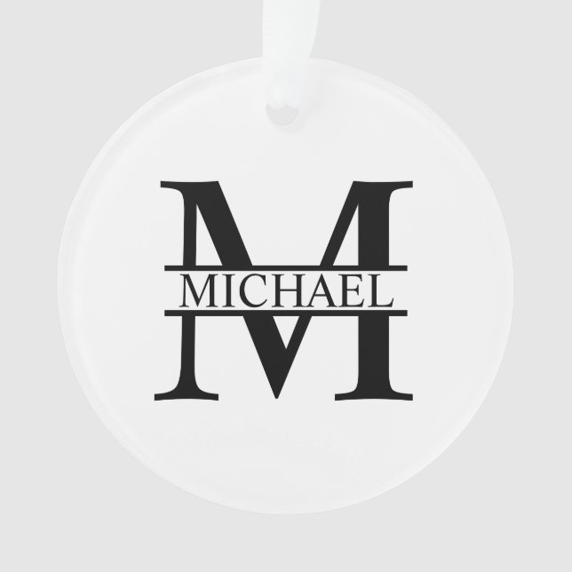 Personalized Monogram and Name Ornament (Front)