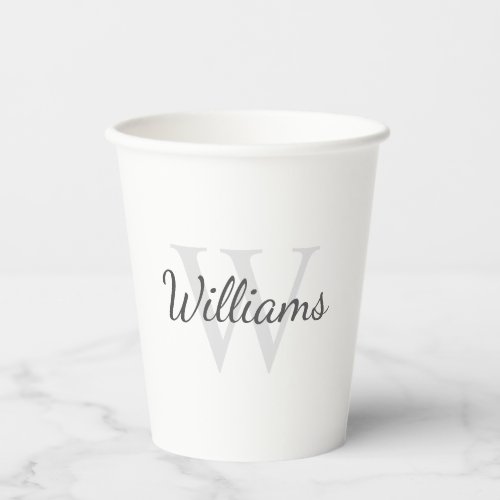 Personalized Monogram and Name Paper Cups