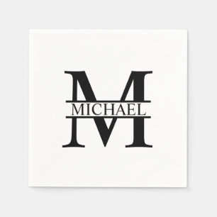 Personalized Monogram and Name Paper Napkins