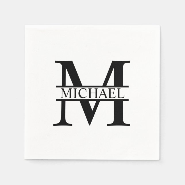 Personalized Monogram and Name Paper Napkins (Front)