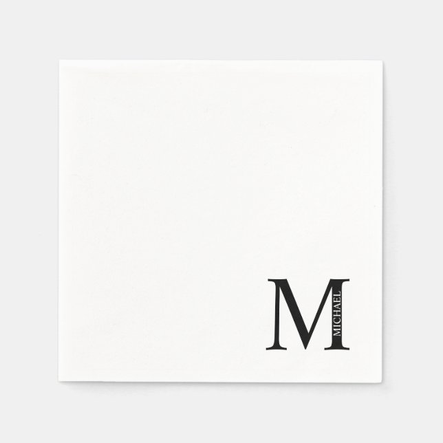 Personalized Monogram and Name Paper Napkins (Front)