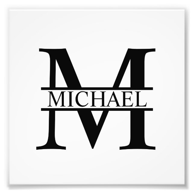 Personalized Monogram and Name Photo Print (Front)