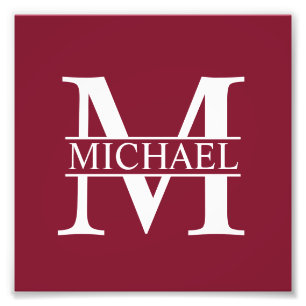 Personalized Monogram and Name Photo Print