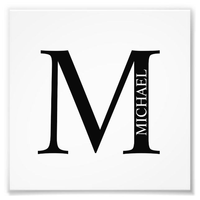 Personalized Monogram and Name Photo Print (Front)