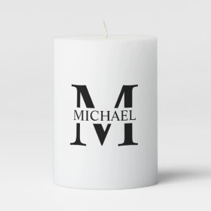Personalized Monogram and Name Pillar Candle