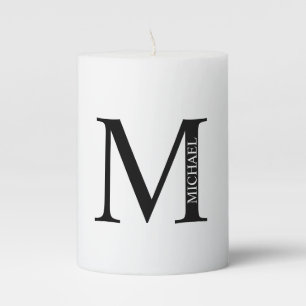 Personalized Monogram and Name Pillar Candle