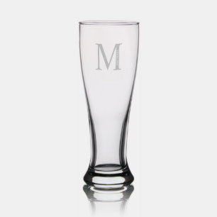 Personalized Monogram and Name Pilsner Glass