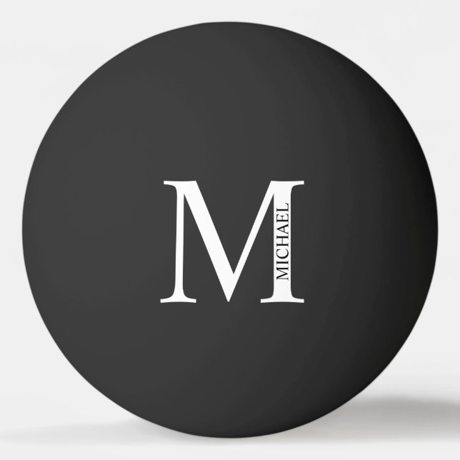 Personalized Monogram and Name Pin Ping Pong Ball (Front)
