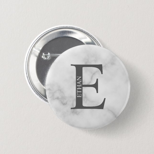 Personalized Monogram and Name Pinback Button (Front & Back)